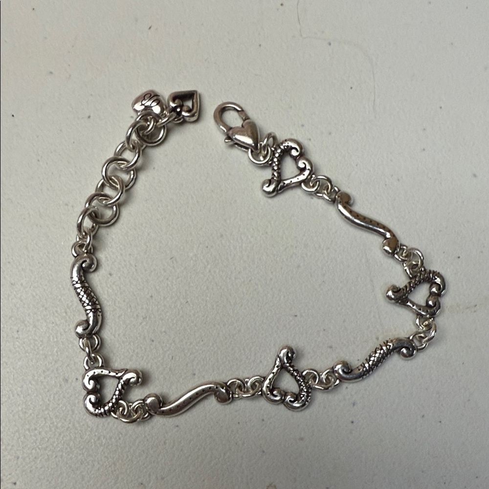 Brighton Silver Heart Link Bracelet